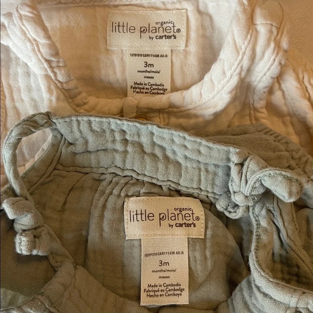 Stylish Kids Sleeveless Rompers - Cream and Mint Green
